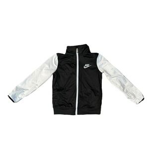 Nike Jacket Kids Youth 3-4 Years Full Zip Swoosh Lightweight Black White Do It!